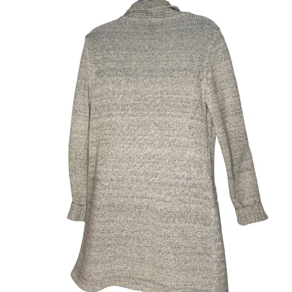 Women’s AB Studio Beige/ Gray Open Front Button Accents Cardigan Sweater SZ S - Picture 4 of 8